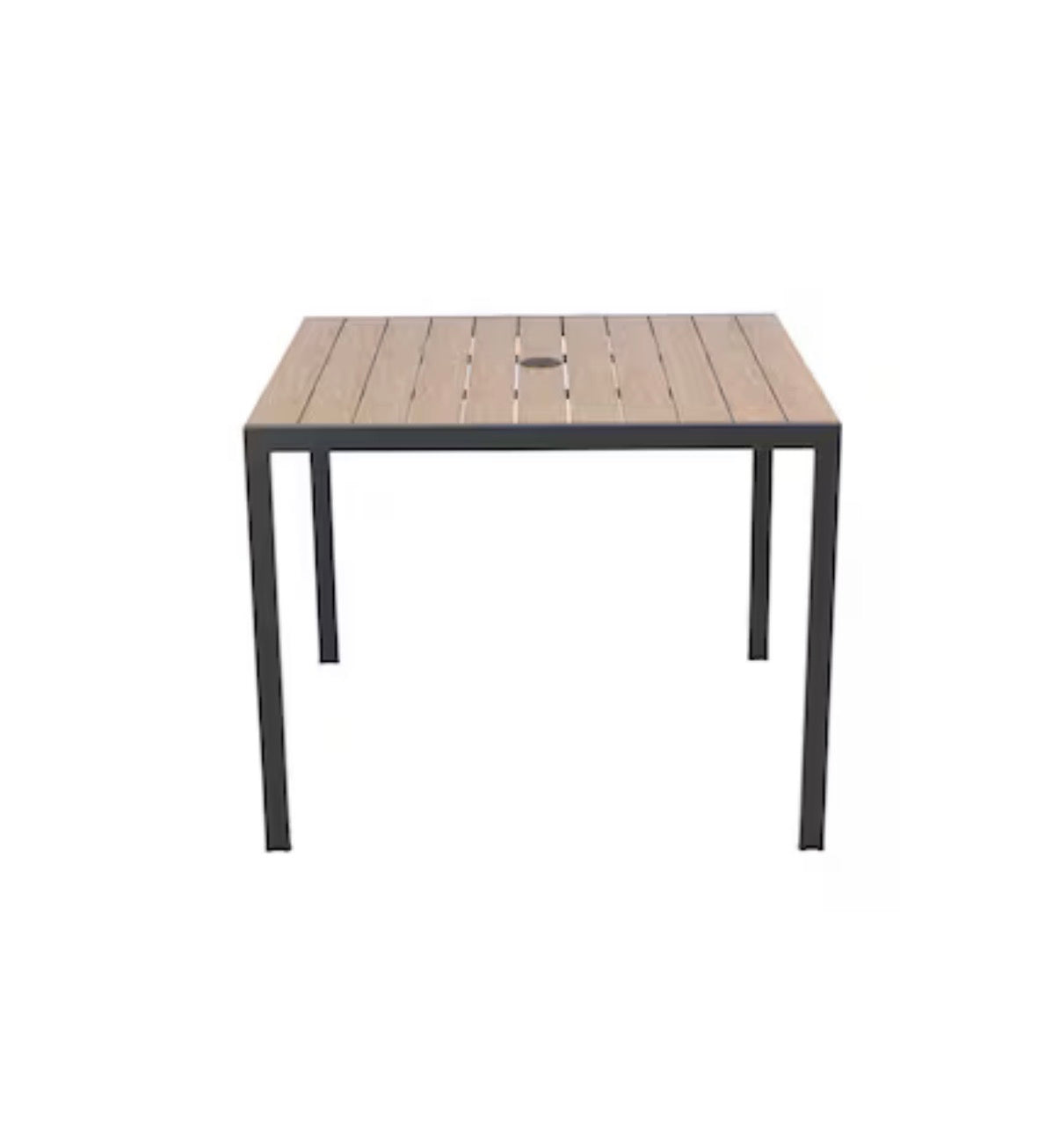 Style Selections Wade 5 Piece Black Patio Dining Set Steel Square Table with 4 Black Stationary Chairs (in box)