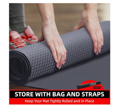 GymCope Large Exercise Mat for Home Workouts, 6 Ft. X 4 Ft.  Extra Thick Workout Mat, High Density Gym Mat for Cardio, Jump Rope, MMA, Weights Shoe Friendly Dark Gray (New in Box)