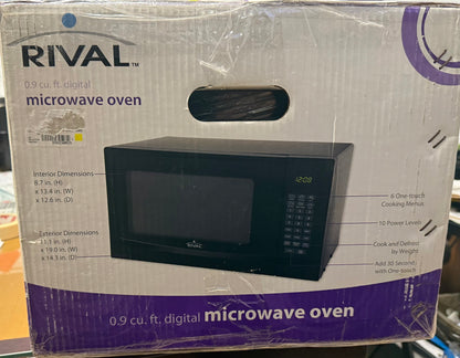 Rival digital 0.9 cu. ft. countertop microwave oven
