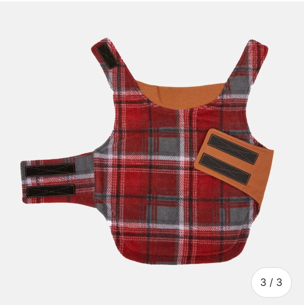 Free Country Canyon Brown/Red Plaid Dog Pet Jacket XL (New)