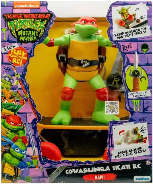 Teenage Mutant Ninja Turtles Raphael Cowabunga Skate RC - Imitates Real Skate Tricks - 2.4 GHz Remote Control - Ages 5+