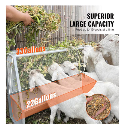 5ft Pasture Hay Feeder, Heavy Duty Galvanized Steel Livestock Hay Feeder, Outdoor Pasture Feeder for Sheep, Goats, Pony and Miniature Horses (New in Box)