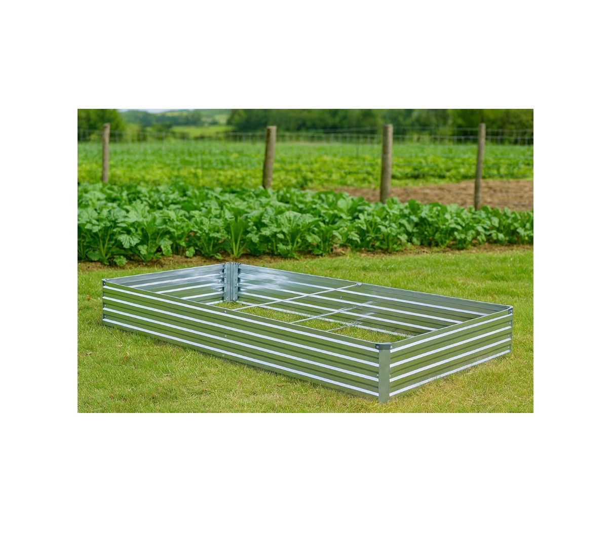 Meberam 3 Pack 6 Ft. X 3 Ft. X 1 Ft. Galvanized Raised Garden Beds Kit Outdoor Metal Gardening Planter Box for Vegetable Elevated Flower Herbs (Silver) (New in Box)