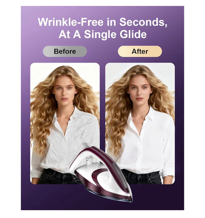 MARTISAN Steam Generator Iron for Clothes, LED Steam Station, 1800W Power, 8 Bar Max Pressure, 1.9L Water Tank, 550g/min Steam Burst, Auto Off, Ceramic Soleplate, Fast Wrinkle Removal (Purple) (New in Box)