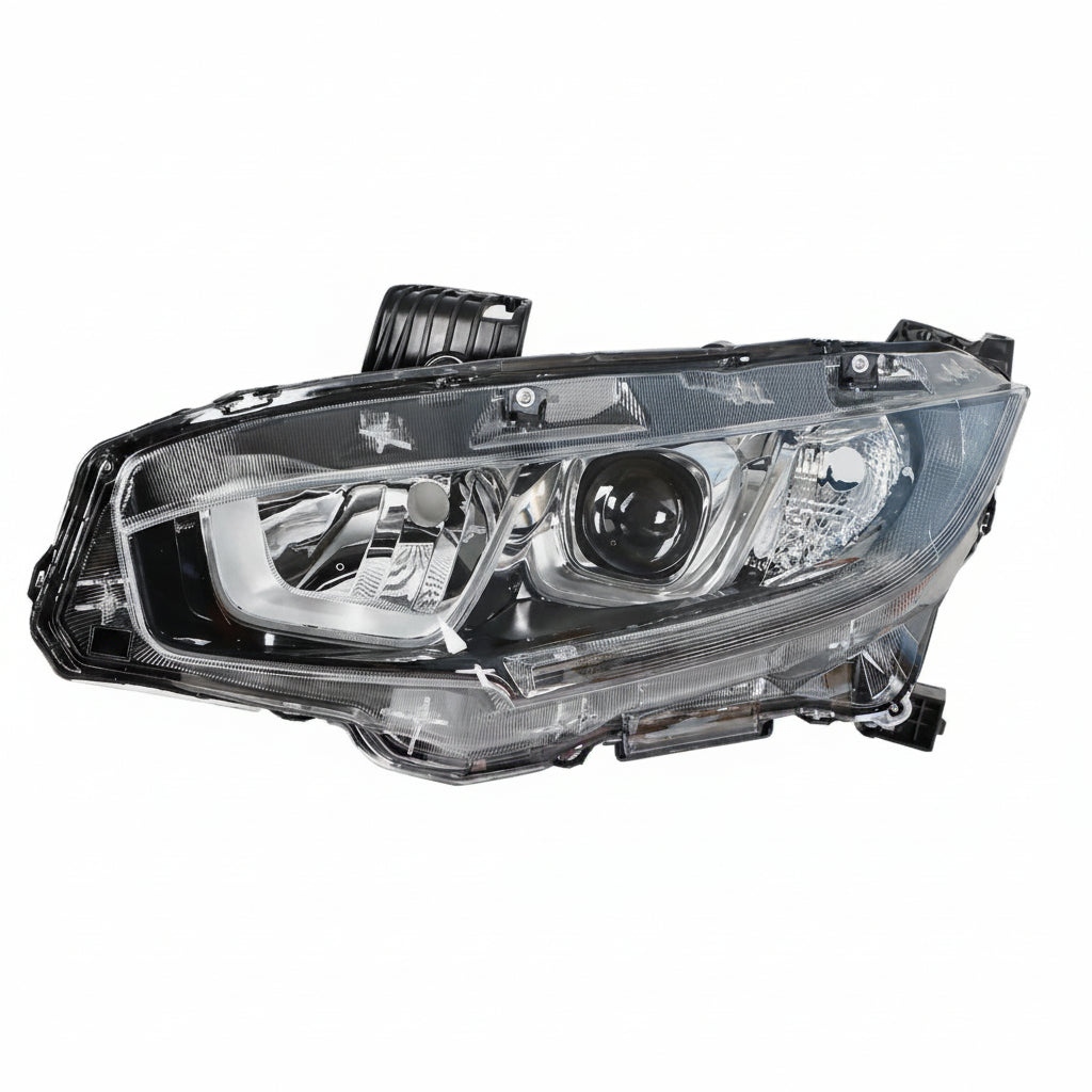 (New) Honda Civic 2016-2018 Halogen Projector Headlights Chrome Housing