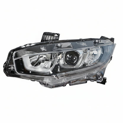 (New) Honda Civic 2016-2018 Halogen Projector Headlights Chrome Housing