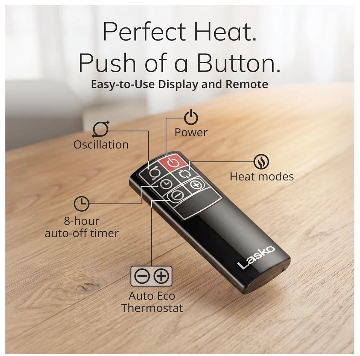Lasko 29 Inch Ceramic Tower Space Heater with Remote Control 1500W Widespread Oscillation, 2 Heat Settings, Portable Heater for Indoor Use, Bedroom, Office, Timer, Overheat Protection (Black) (New in Box)