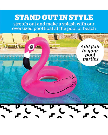 Giant Animal Pool Float, Inflatable Floatie Tube, Blow Up Swim Ring, Outdoor Summer Pool Party Water Toy (Pink Flamingo) (New in Box)