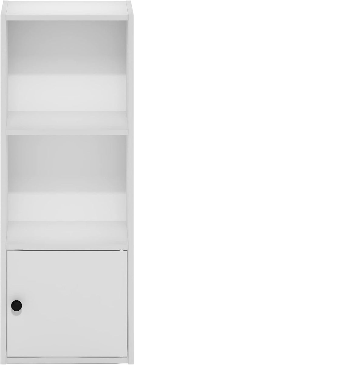 White 2-Shelf Bookcase with 1-Door
