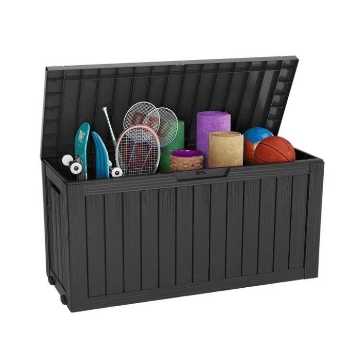 Bifanuo 75 Gallon Deck Box Lockable Resin Outdoor Storage Box