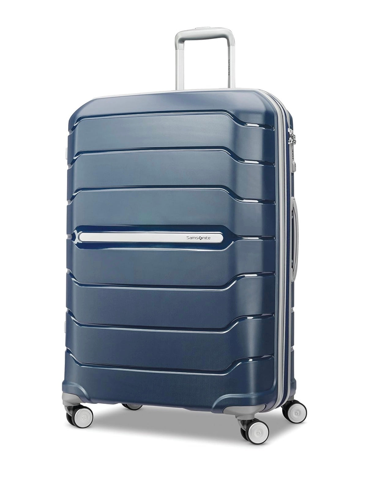 Samsonite Freeform 28 Inch Large Luggage with Dual 360 Degree Spinner Wheels - Checked Suitcase - TSA Lock, Airline-Approved - Lightweight Durable Polypropylene Expandable Hard-shell (Navy) (New in Box)