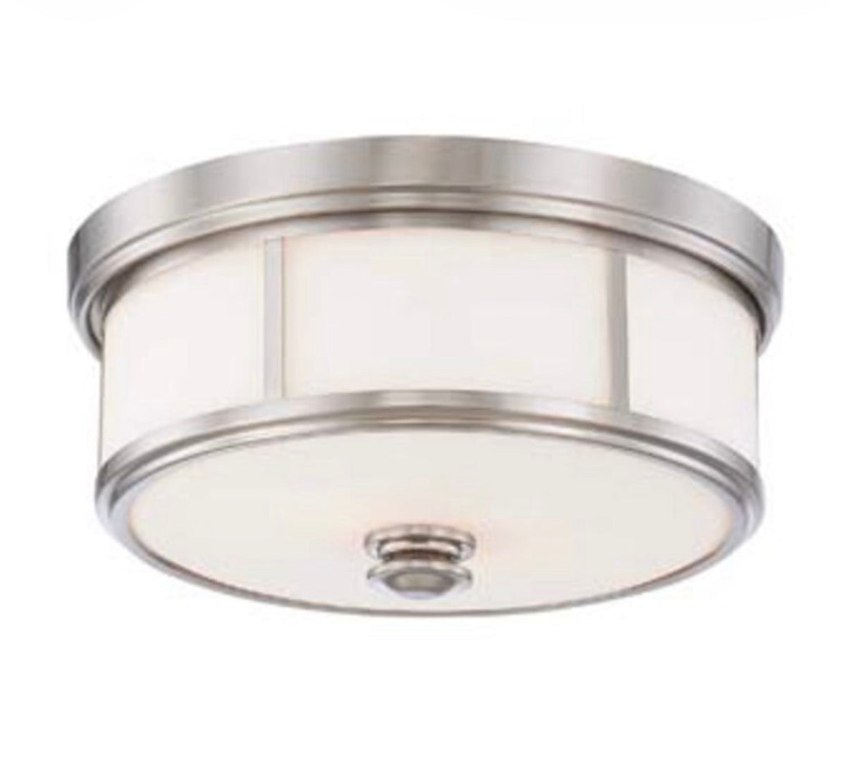 Minka Lavery Harbour Point 13.5 inch polished nickel indoor 2- light flush mount light with etched glass
