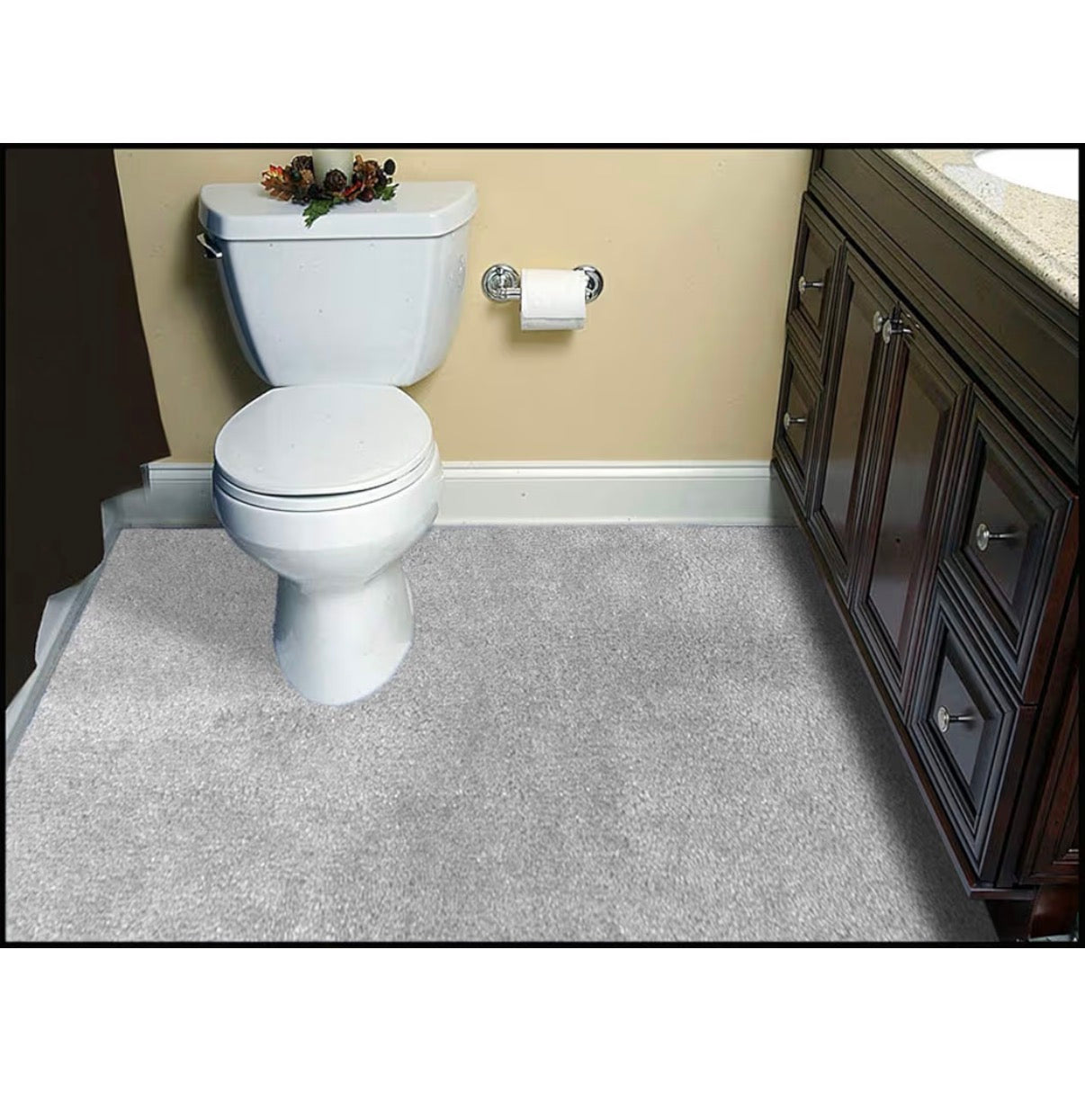 Garland Rug Room 5ft X 6ft Bathroom Carpet, Soft, Plush, Absorbent, Quick-dry, Durable Unbound Edges for Easy Cutting (Platinum Gray) (New in Package)