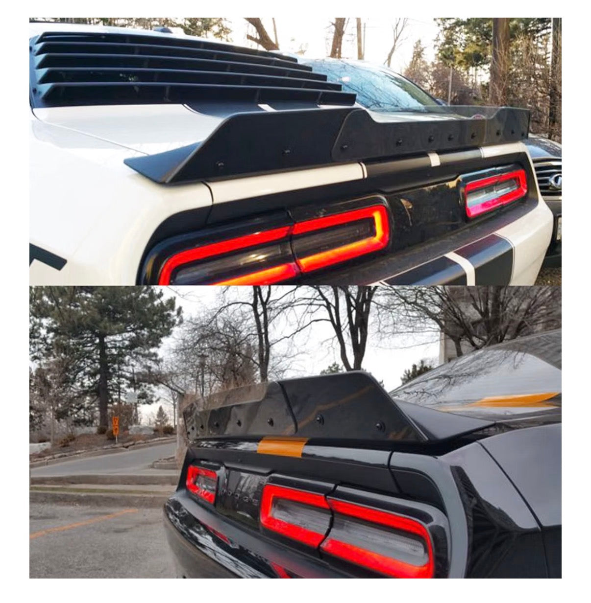 Rear Wicker bill Spoiler for Dodge Challenger 2008-2014 SRT RT Hellcat Pack Model 2 Piece Wicker Bill Spoiler Add on Style with RivNut Tool (New in Box)