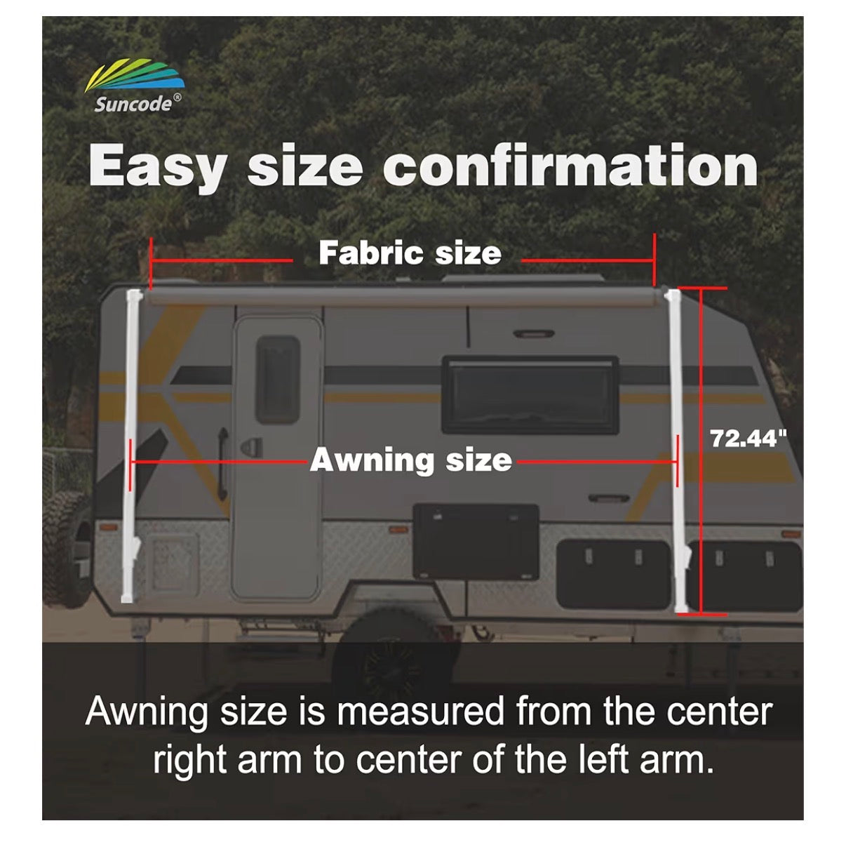 Suncode RV Awning for RV, Camper and Travel Trailers-Manual RV Awning Complete Kit, Manuel Camper Awning, RV Roll out Awning 20ft X 8ft White Frame & Silver Fade (New in Box)