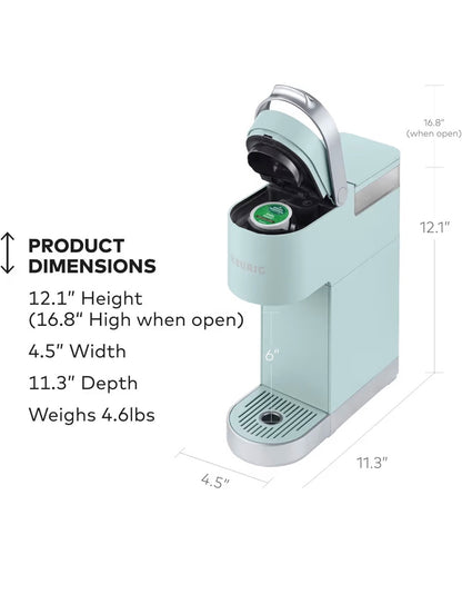Keurig K-Mini Plus Single Serve K-Cup Pod Coffee Maker, with 6 to 12 oz Brew Size, Stores Up to 9 K-Cup Pods, Travel Mug Friendly (Misty Green) (New in Box)