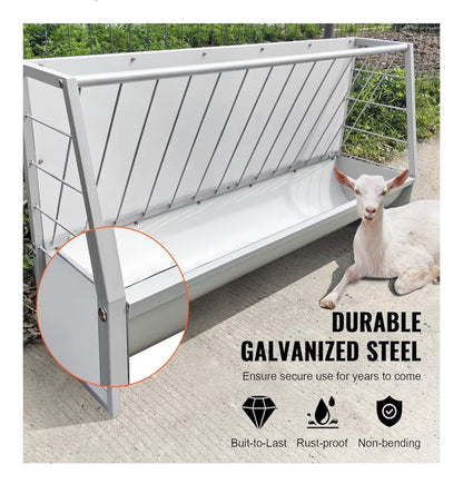 5ft Pasture Hay Feeder, Heavy Duty Galvanized Steel Livestock Hay Feeder, Outdoor Pasture Feeder for Sheep, Goats, Pony and Miniature Horses (New in Box)