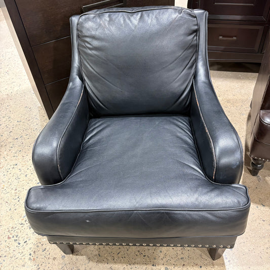 Leather Nailhead Trim Armchair