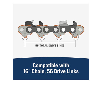 Husqvarna HL280 16 inch Chainsaw Bar with a 3/8 inch Mini Pitch .050 inch Gauge and 56 Drive Links