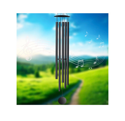 68 Inch Large Wind Chimes for Home Garden Decor, Deep Tone Wind Chines (Black) (New in Box)