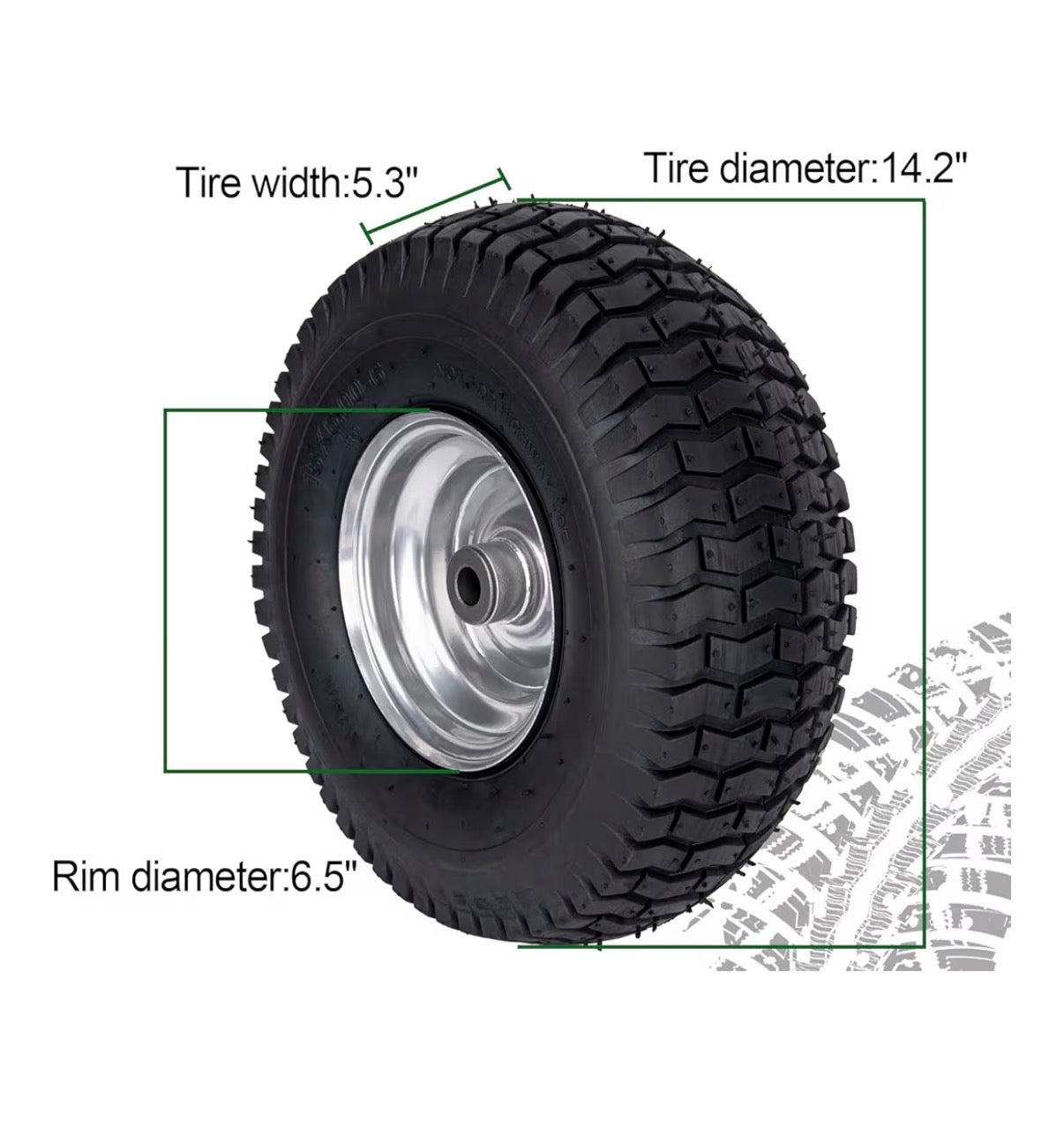 15 X 6.00-6 Lawn Mower Tire and Wheel Front Tire Compatible with John Deere Craftsman Husqvarna Riding Mowers Lawn Tractors (New in Box)