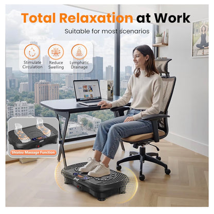Vibration Plate Fitness Platform Exercise Machine Vibrating Shaking Full Body Shaker Workout Vibrate Stand Shake Board Sport for Weight Loss Fat Burner for Gym, Home, or Office
