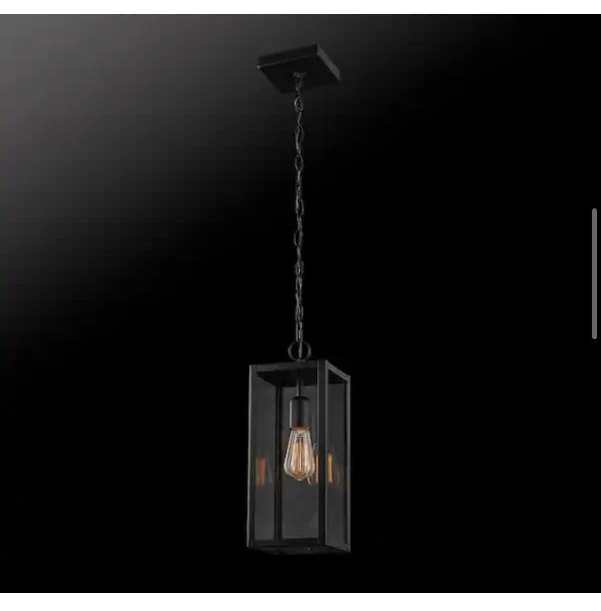 Hurley 78.5 Inch 1 Light Modern Matte Black Outdoor Hanging Light Pendant Light with Clear Glass Shade (New in Box)