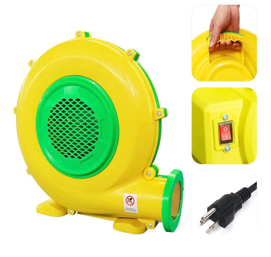 Air Blower for Inflatables, 950 Watt 1.25 HP Bounce House Bubble House Blower Electric Fan Pump, for Outdoor Inflatable Paint Booth Water Slide, Bouncy Castle, Jumper Corded (Yellow) (New in Box)