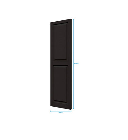 14.5 Inch (Width) X 62.875 Inch (Height) Black Raised Panel Exterior Shutters (New in Box)