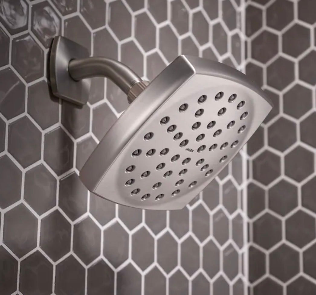 Moen Lindor Chrome 1 Handle Single Function 6 Inch Square Bathtub and Shower Faucet with Valve