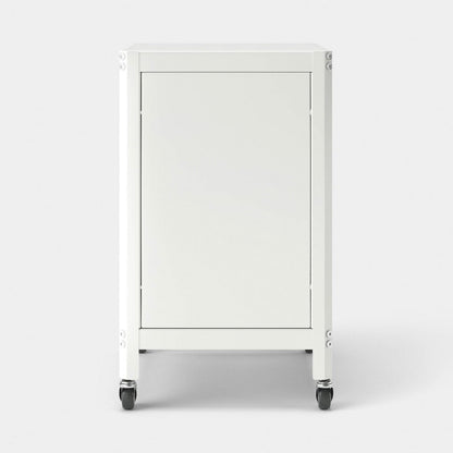 Metal Rolling Locker Storage Cabinet with Lock (Chalk White) (New in Box; Assembly Required)