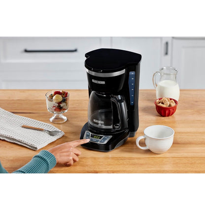 Black & Decker 12 Cup Drip Coffee Maker with Vortex Brewing for Rich Coffee Extraction, Programmable Timer, Sneak-A-Cup and Auto Shutoff (Black) (New in Box)