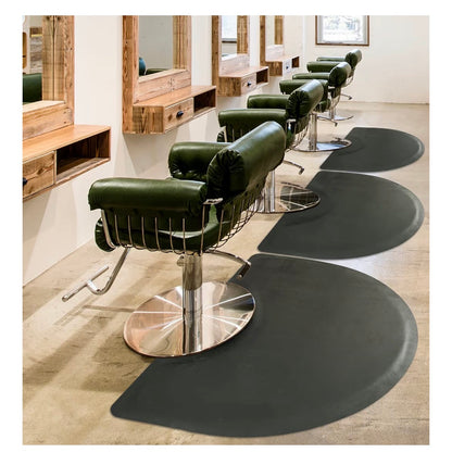Salon Mat for Hairstyle 3 ft. X 5 ft. Barber Shop Anti-Fatigue Salon Standing Chair Mat Black Semi Circle 1/2 Inch Thick Comfort Salon Mat, Hair Cutting Hairdressing Equipment (New in Box)