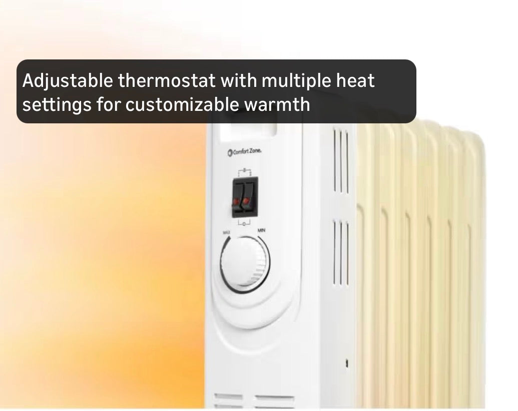 Comfort Zone Electric Oil-Filled Radiant Radiator Space Heater