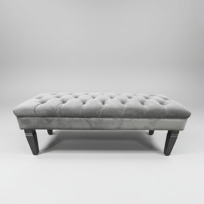 Hayworth Bella Gray Velvet Tufted Bench