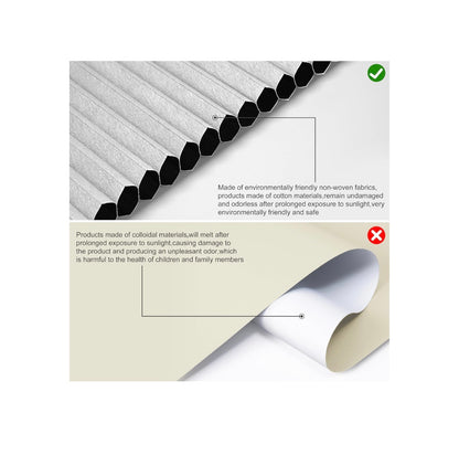 No Drill No Tool Blackout Cellular Shades Corrdless Easy Install Honeycomb Blind Thermal Insulated Noise Reduction Blinds for Indoor Window, Blackout 22.5 Inch Width X 48 Inch (White) (New in Box)