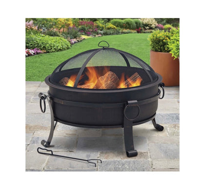 Hometrends Steel Bowl Wood Burning Fire Pit & Fireplace