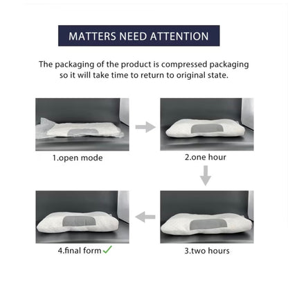 Neck Pillows Soft Knitted Massage Adjustable Ergonomic Orthopedic Contour Support High Quality Pillow Core, Removable Cover for Sleeping Comfort (New in Package)