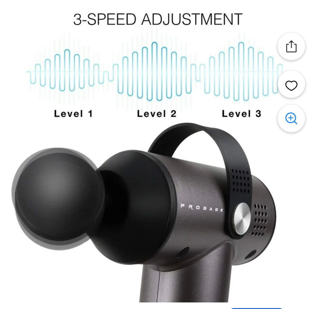 Evertone Prosage Professional Deep Tissue Full Body Cordless Massage Gun - 3 Speed Muscle Recovery Professional Grade Massager with Interchangeable Heads (Black) (New in Box)