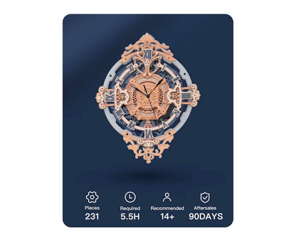3D Wooden Puzzle Wall Quartz Clock Kit