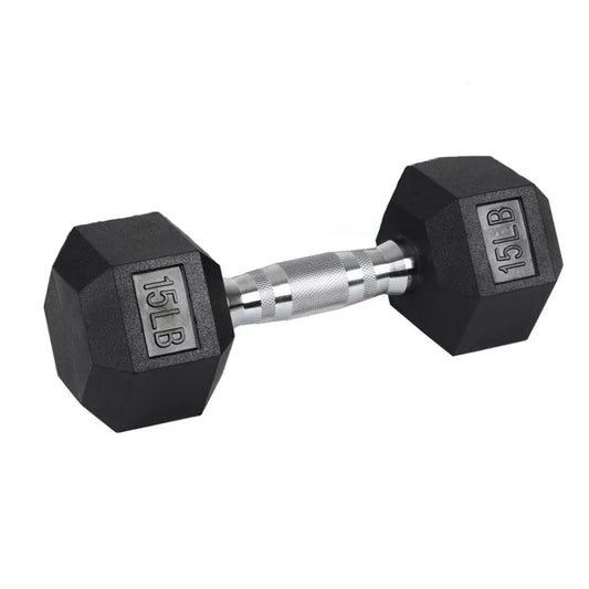 (New) 15lb HolaHatha Iron Hexagonal Cast Home Exercise Dumbbell Free Weight