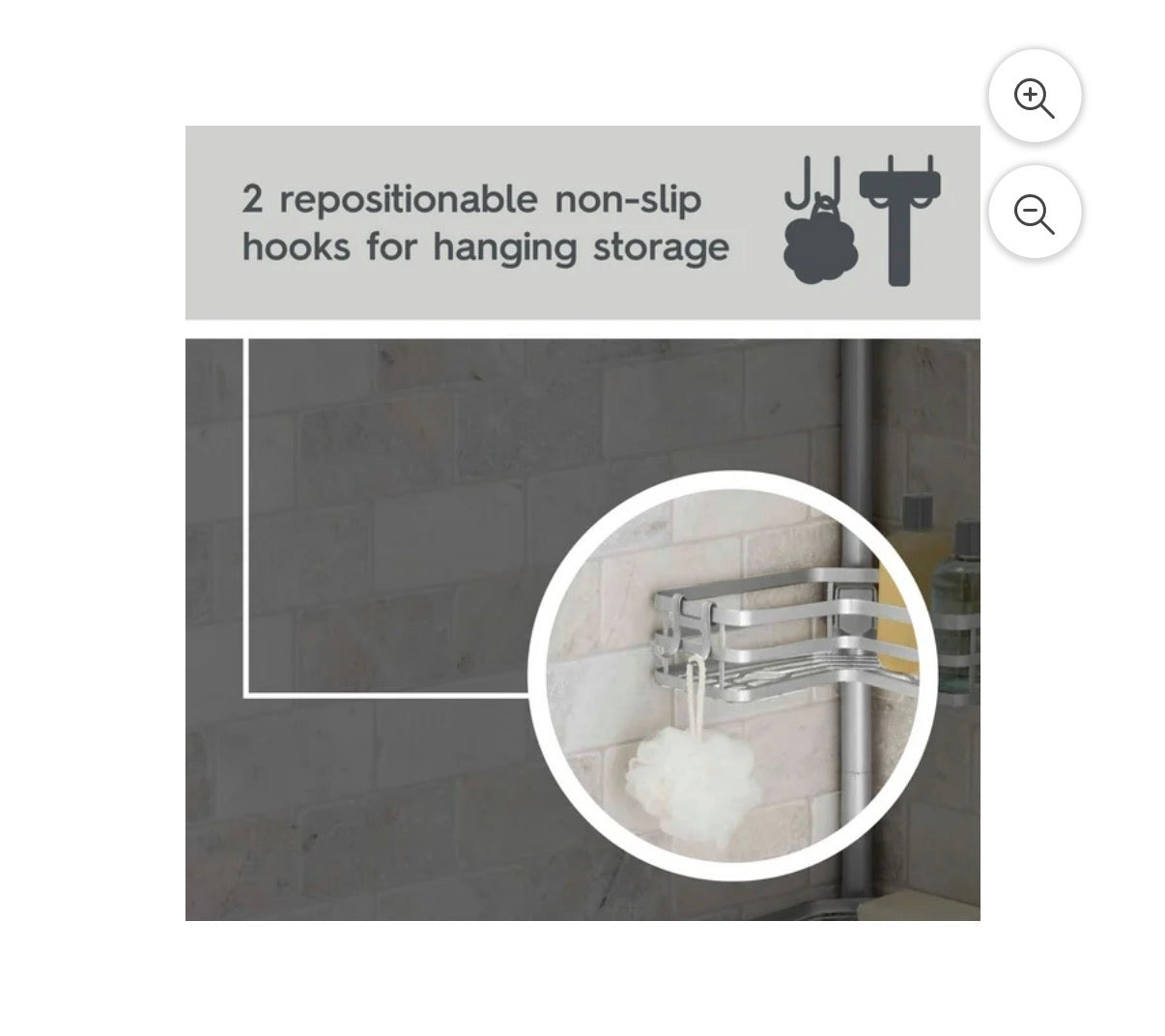 Better Homes & Gardens Adjustable Rust-Resistant Satin Nickel Tension Pole Shower Caddy 3 Tier, 5-9ft.