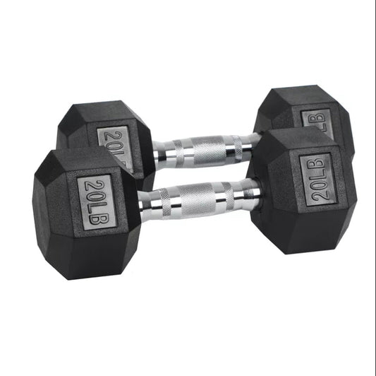 20lbs. HolaHatha Iron Hexagonal Cast Home Exercise Dumbbell Free Weight