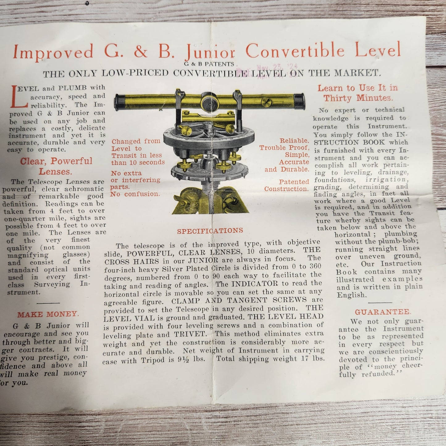 Geier & Bluhm Junior Convertible Level