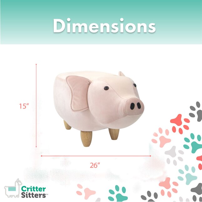 Critter Sitters Modern Pink Pig Ottoman