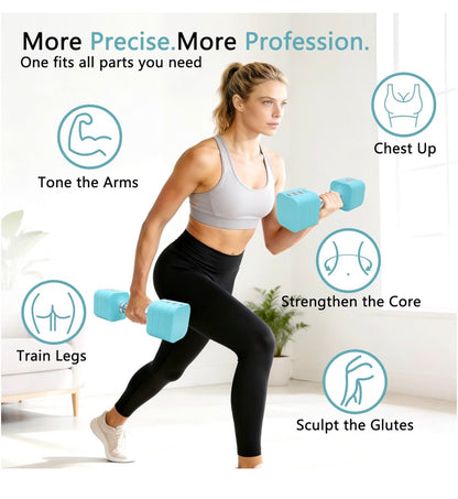 20 lbs Adjustable Dumbbell Set 4 in 1 Free Weights Dumbbells Set for 4 lbs, 6 lbs, 8 lbs, and 10 lbs with Metal Non-Slip Handle, Quick Change, Home Gym Strength Training Equipment for Men/Women (New in Box) (Blue)