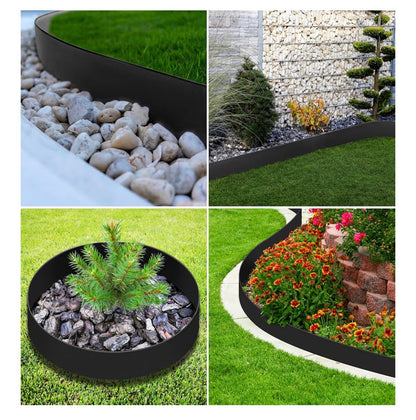 LAVEVE Landscape Edging Galvanized Steel Black Hammer-in Metal Garden Edging Border with Clips, Suitable for Garden Fence, Paver Edging, Lawn and Yard (New in Box)