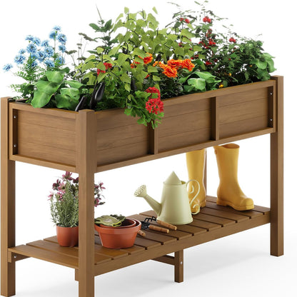 (New) LUE BONA Elevated Teak Raised Garden Bed