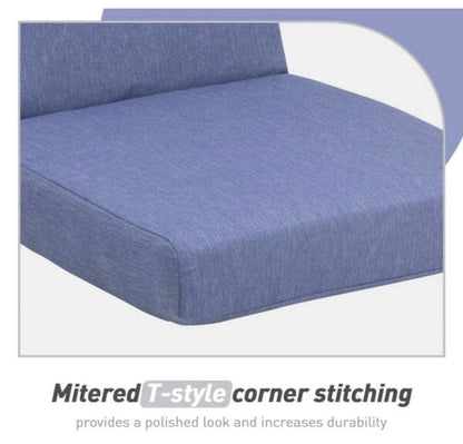 21.6 Inch X 24.2 Inch Outdoor High Back Chair Cushion with Adjustable Buckles and Ties In Dark Blue (4 Pack)