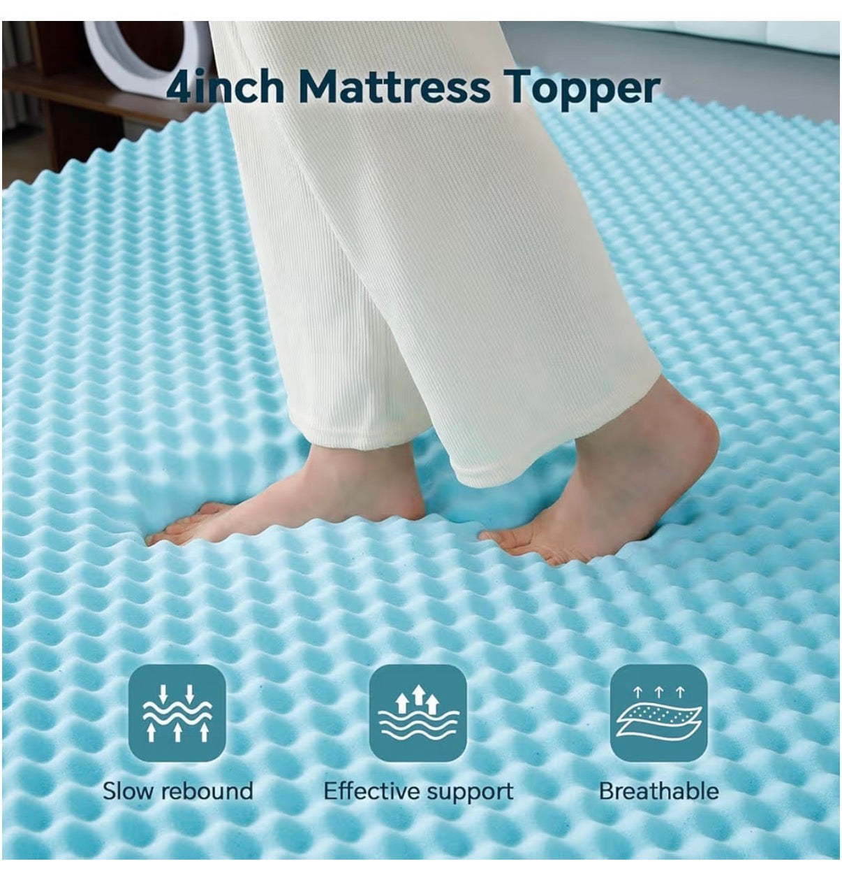 Firm Memory Foam Mattress Topper Queen Size Dual Layer 3 Inch Cooling Gel Memory Pad 1 Inch Pillow Top Mattress Cover for Back Pain 60 Inch X 80 Inch X 4 Inch